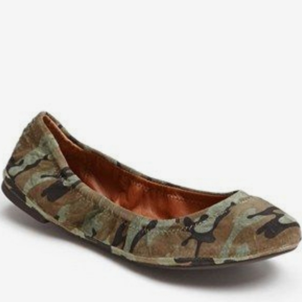 Lucky Brand Emmie Camo Printed Suede Flats 9